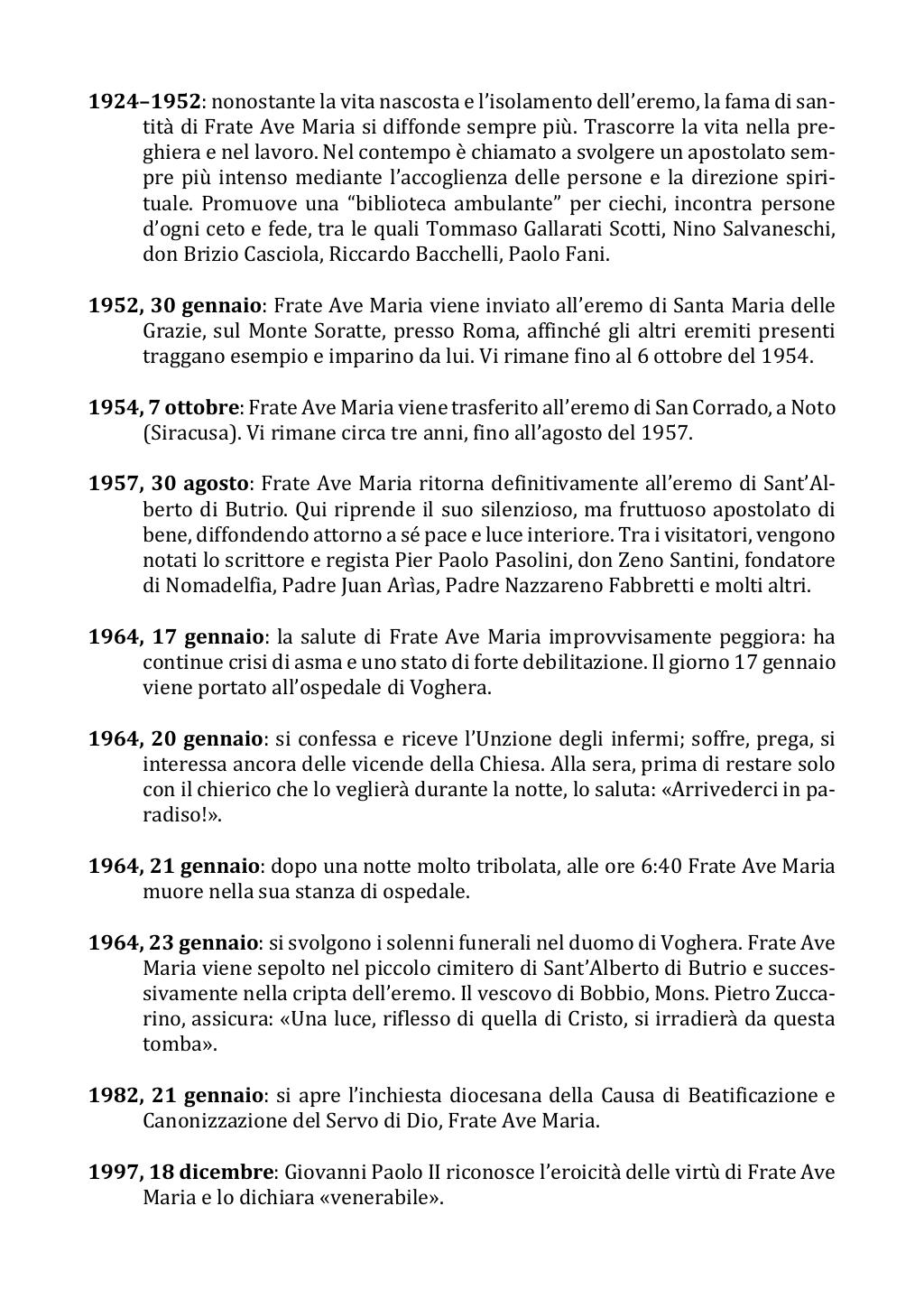 21 gennaio 1964. Anniversario del dies natalis di Frate Ave Maria. Fotostoria, pagina 3