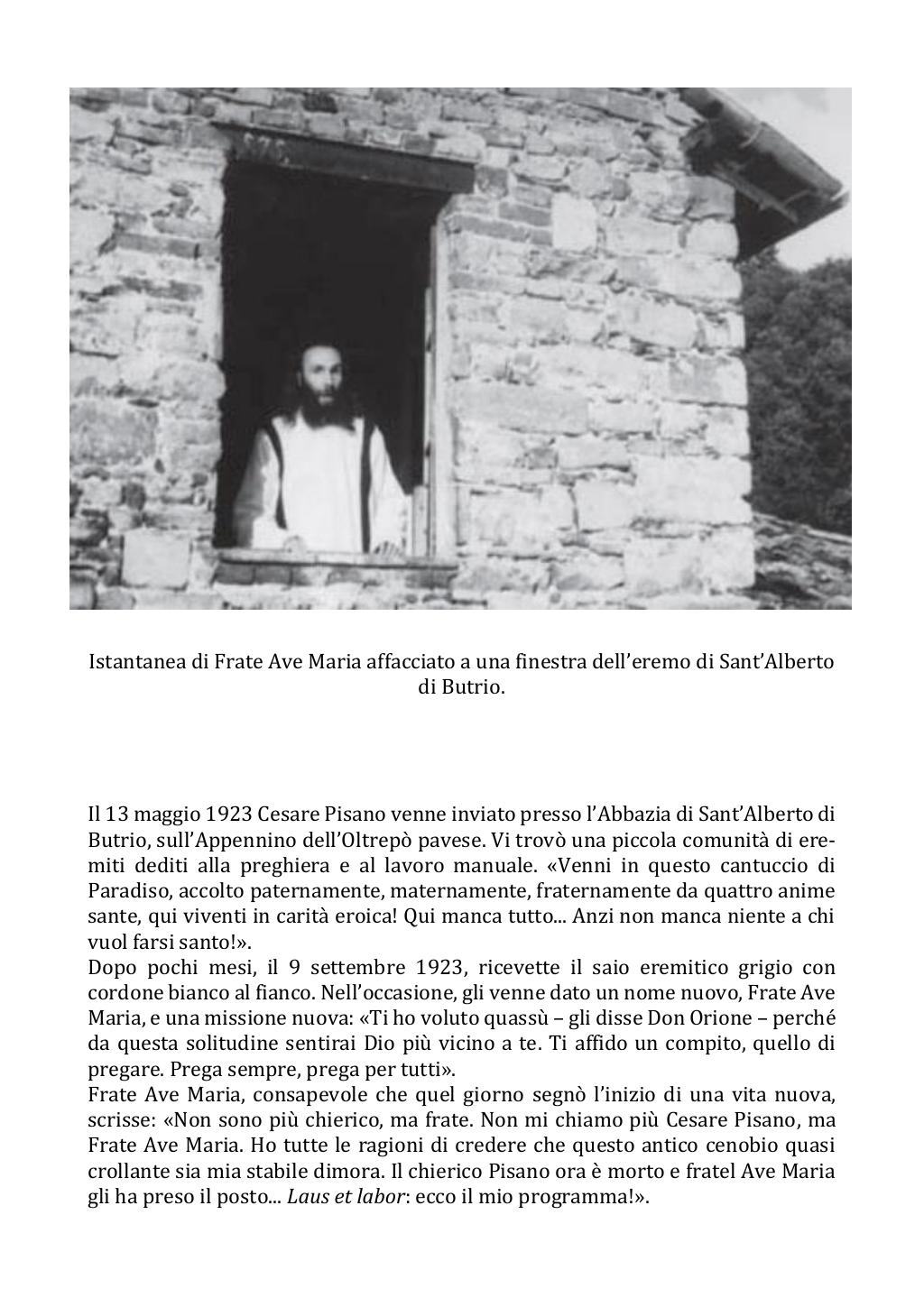 21 gennaio 1964. Anniversario del dies natalis di Frate Ave Maria. Fotostoria, pagina 10