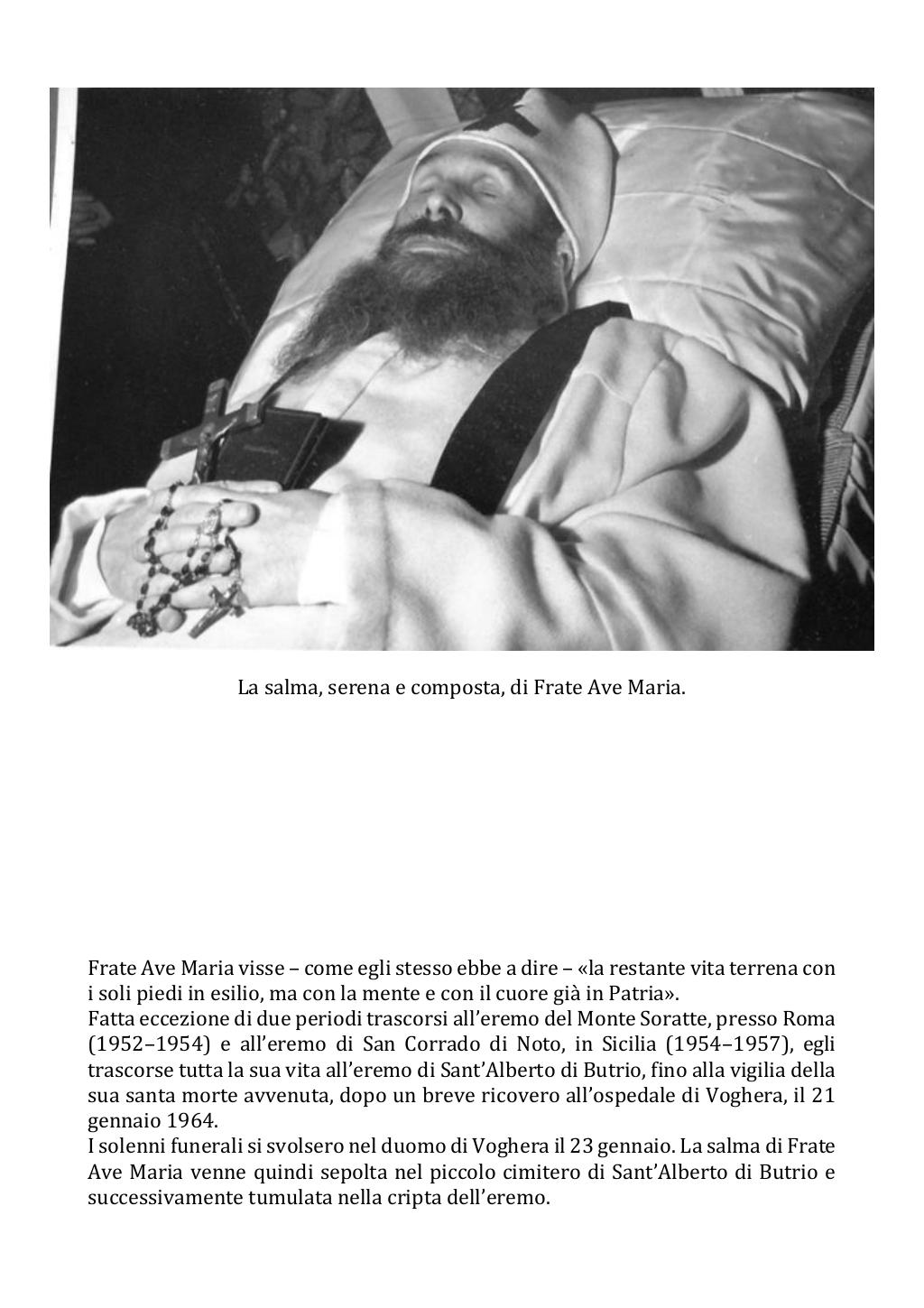 21 gennaio 1964. Anniversario del dies natalis di Frate Ave Maria. Fotostoria, pagina 14