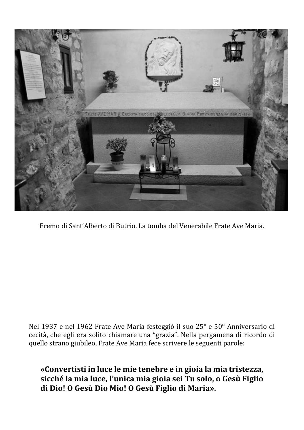 21 gennaio 1964. Anniversario del dies natalis di Frate Ave Maria. Fotostoria, pagina 15