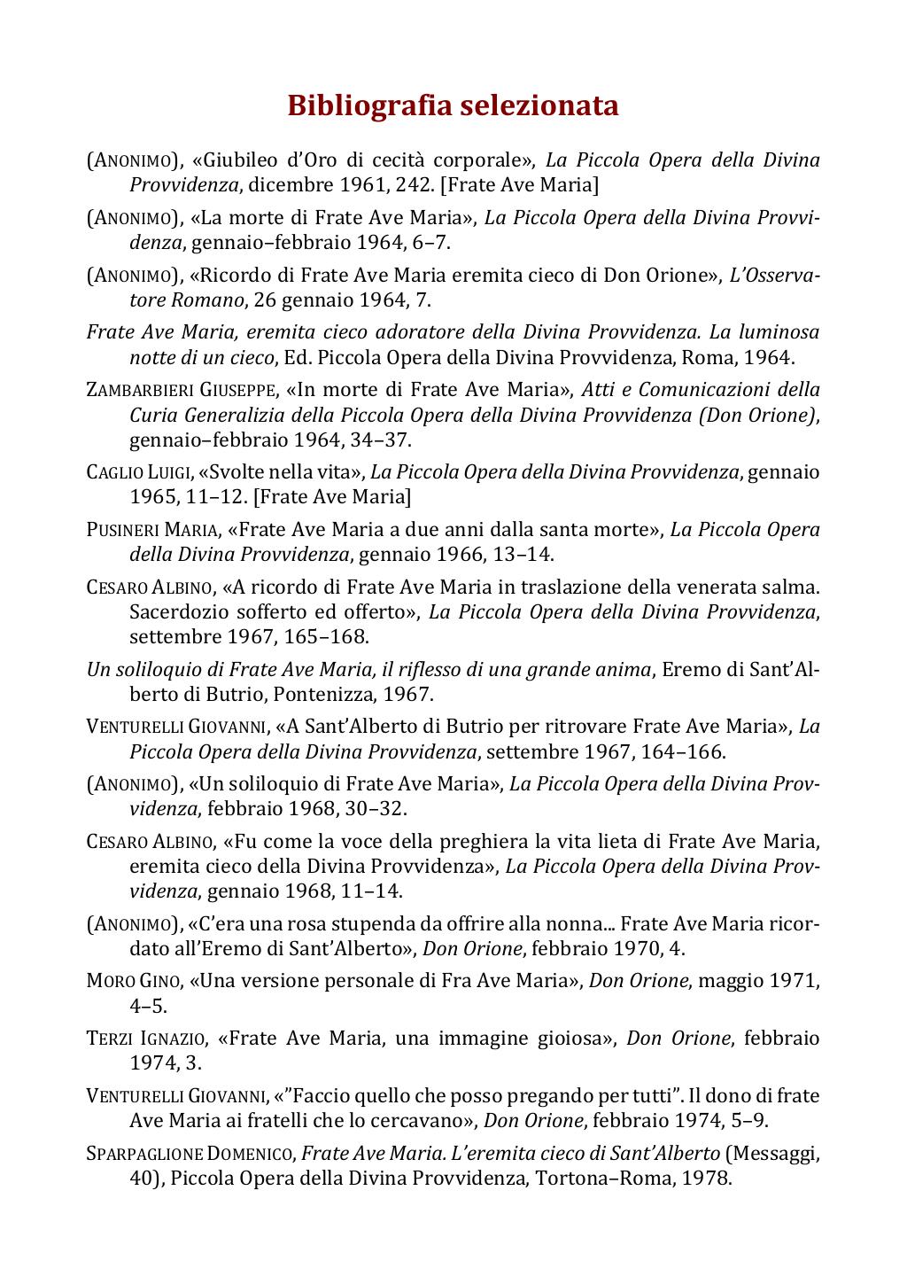 21 gennaio 1964. Anniversario del dies natalis di Frate Ave Maria. Fotostoria, pagina 16