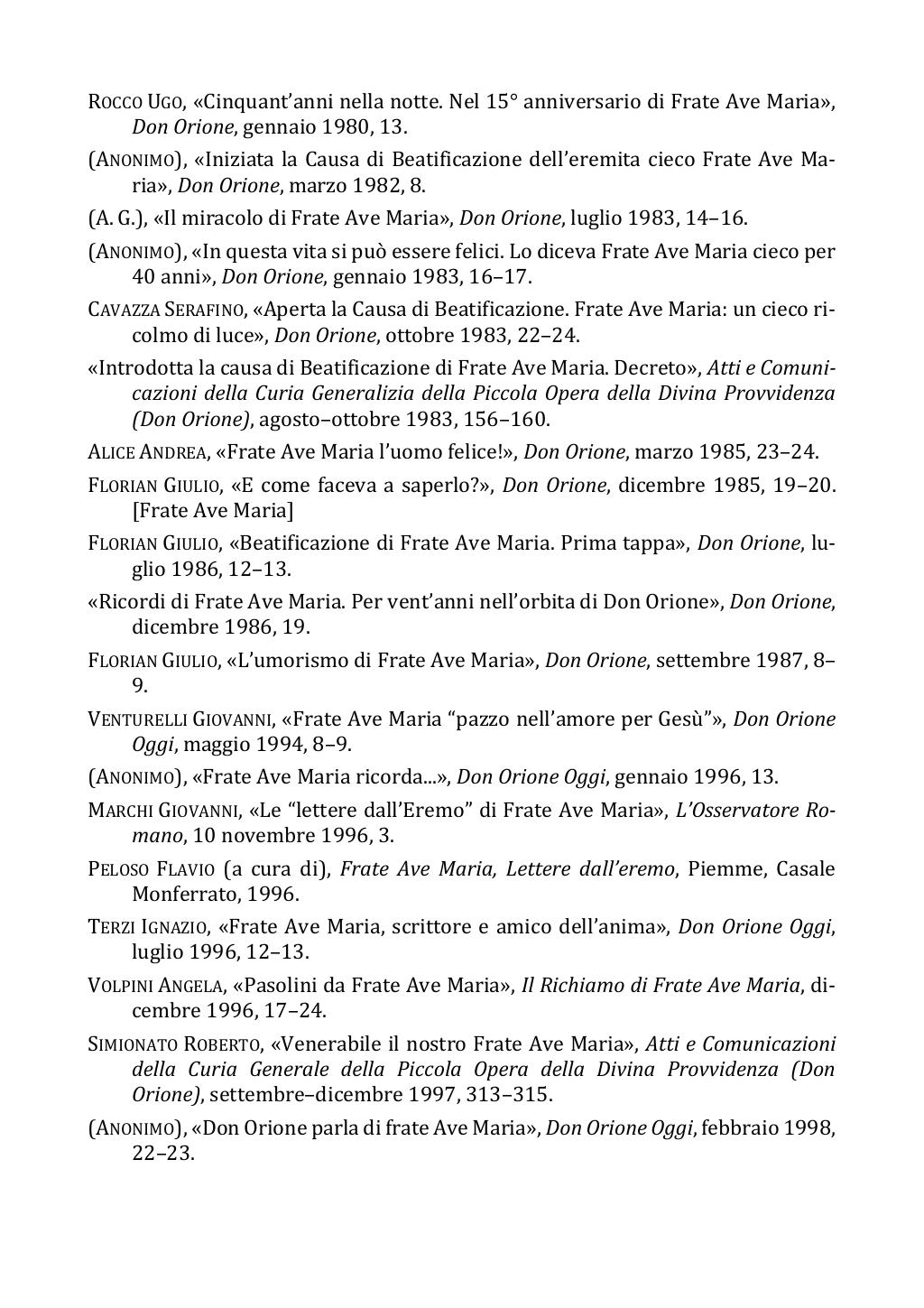 21 gennaio 1964. Anniversario del dies natalis di Frate Ave Maria. Fotostoria, pagina 17