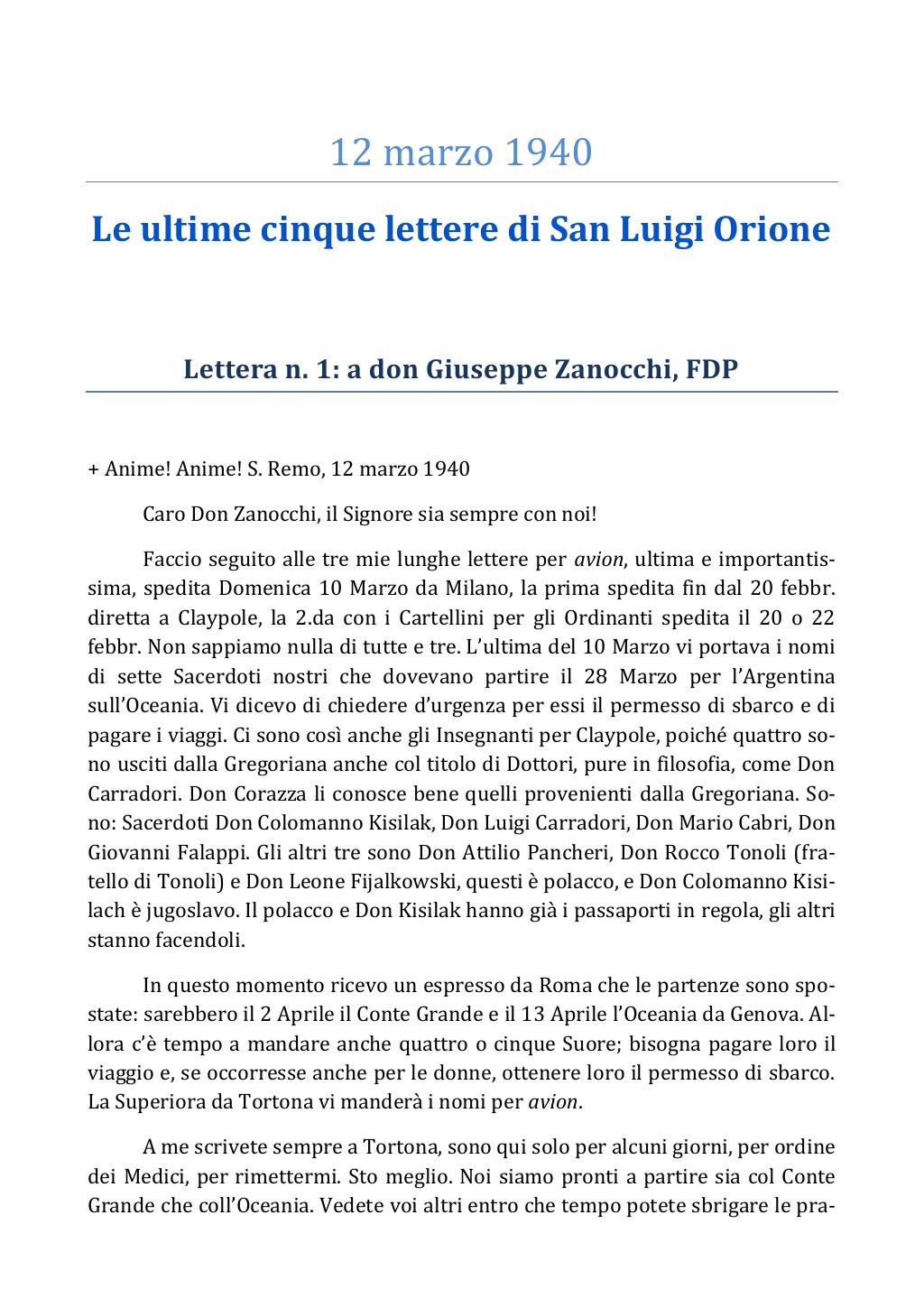 12 marzo 1940. Anniversario del dies natalis di San Luigi Orione, pagina 2