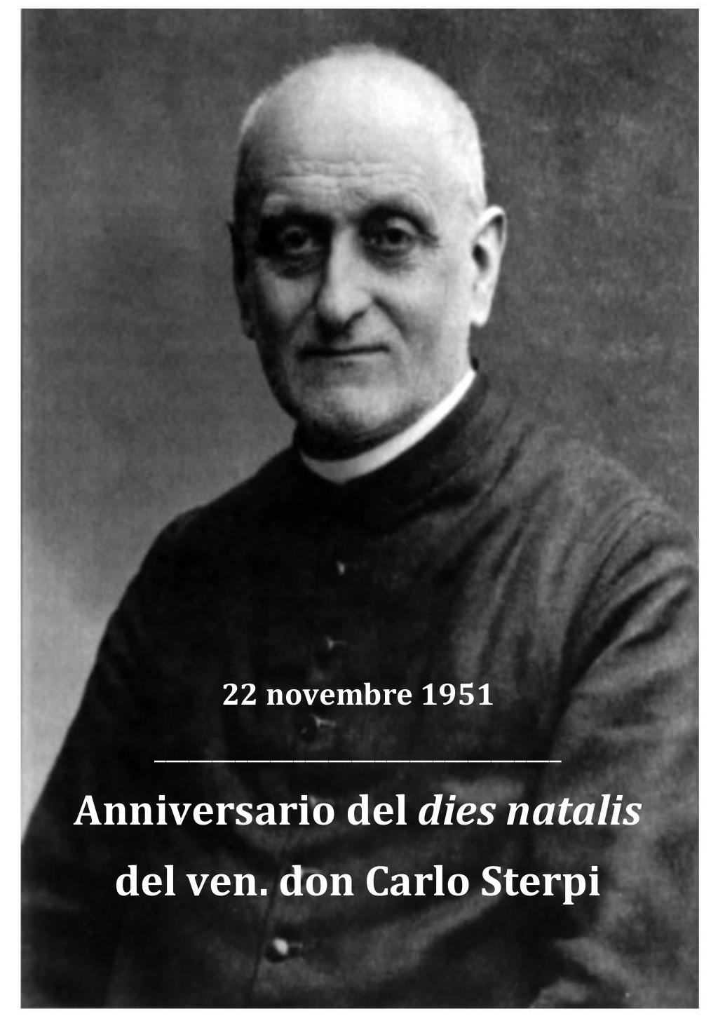 22 novembre 1951. Anniversario del dies natalis del ven. don Carlo Sterpi, pagina 1