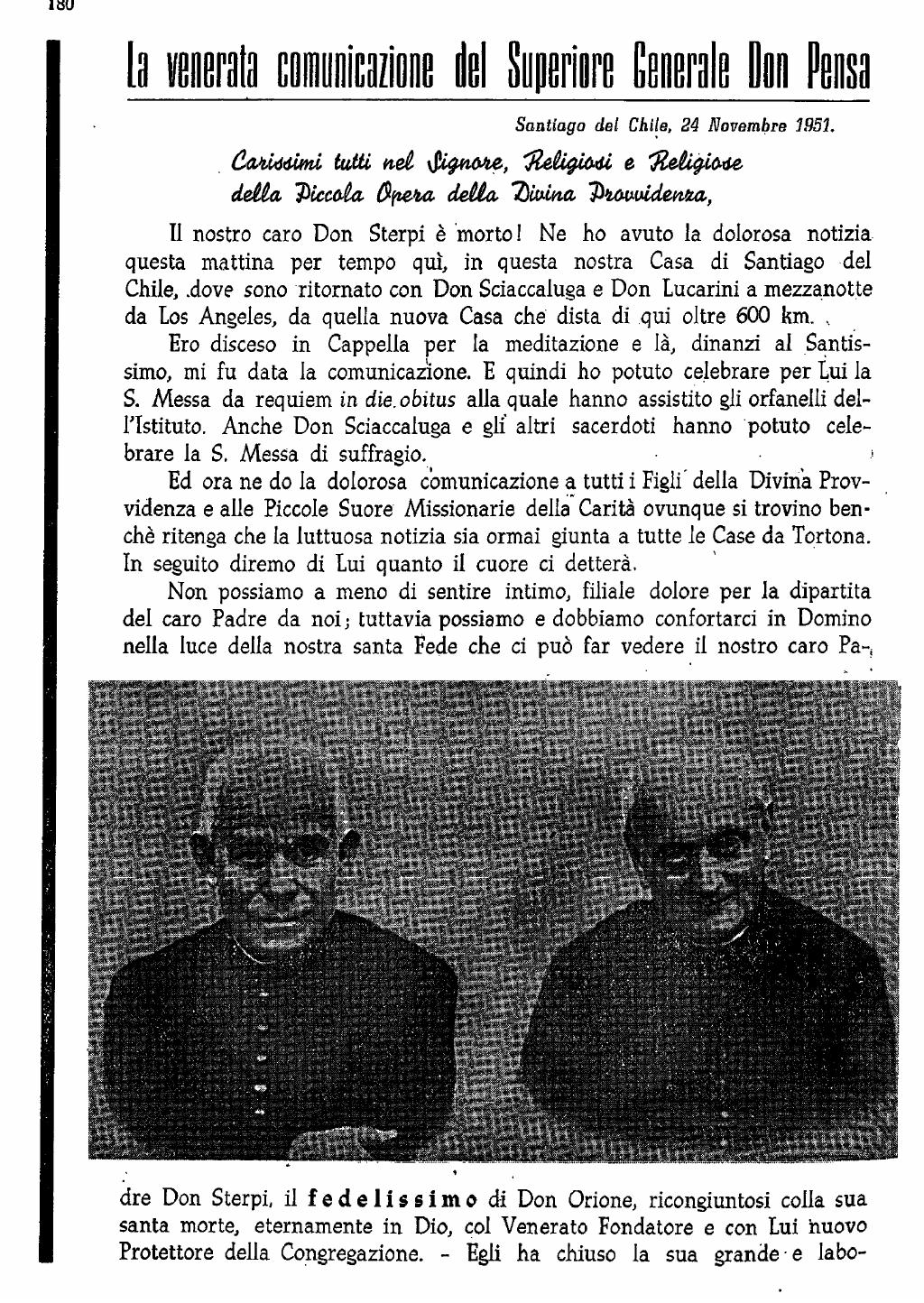 22 novembre 1951. Anniversario del dies natalis del ven. don Carlo Sterpi, pagina 4