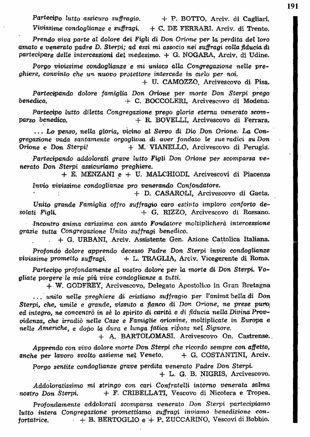 22 novembre 1951. Anniversario del dies natalis del ven. don Carlo Sterpi, pagina 15