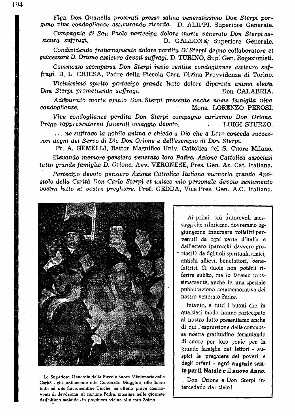 22 novembre 1951. Anniversario del dies natalis del ven. don Carlo Sterpi, pagina 18