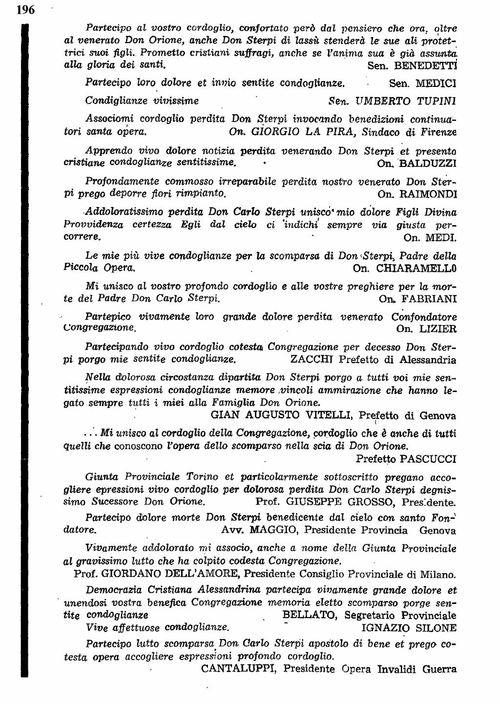 22 novembre 1951. Anniversario del dies natalis del ven. don Carlo Sterpi, pagina 20