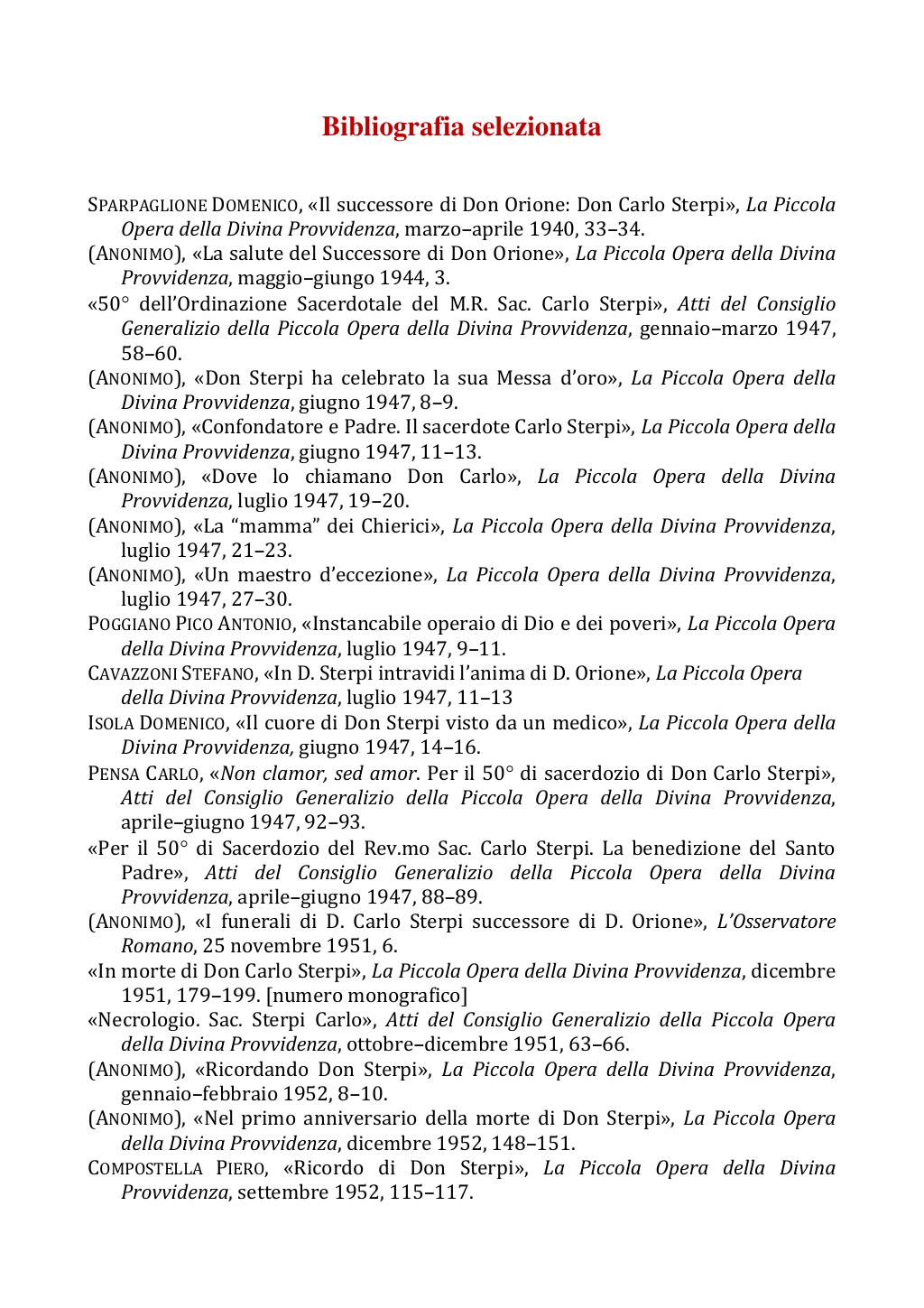 22 novembre 1951. Anniversario del dies natalis del ven. don Carlo Sterpi, pagina 24
