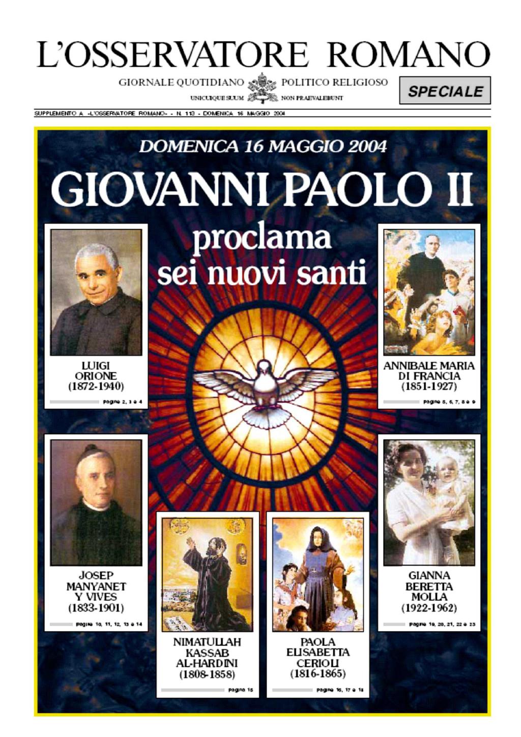 16 maggio 2018. Anniversario della Canonizzazione di san Luigi Orione, pagina 2