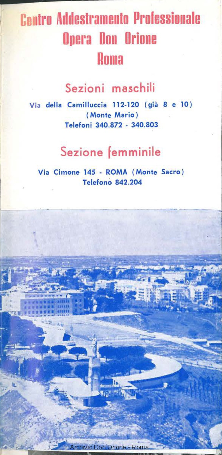 Centro addestramento Professionale. Opera Don Orione Roma, 01-01-1969, pagina 1