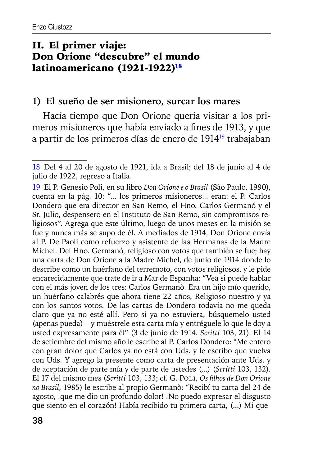 Enzo Giustozzi, Don Orione, Latinoamérica y Argentina, GEO, Buenos Aires - Argentina, 2020, pagina 39