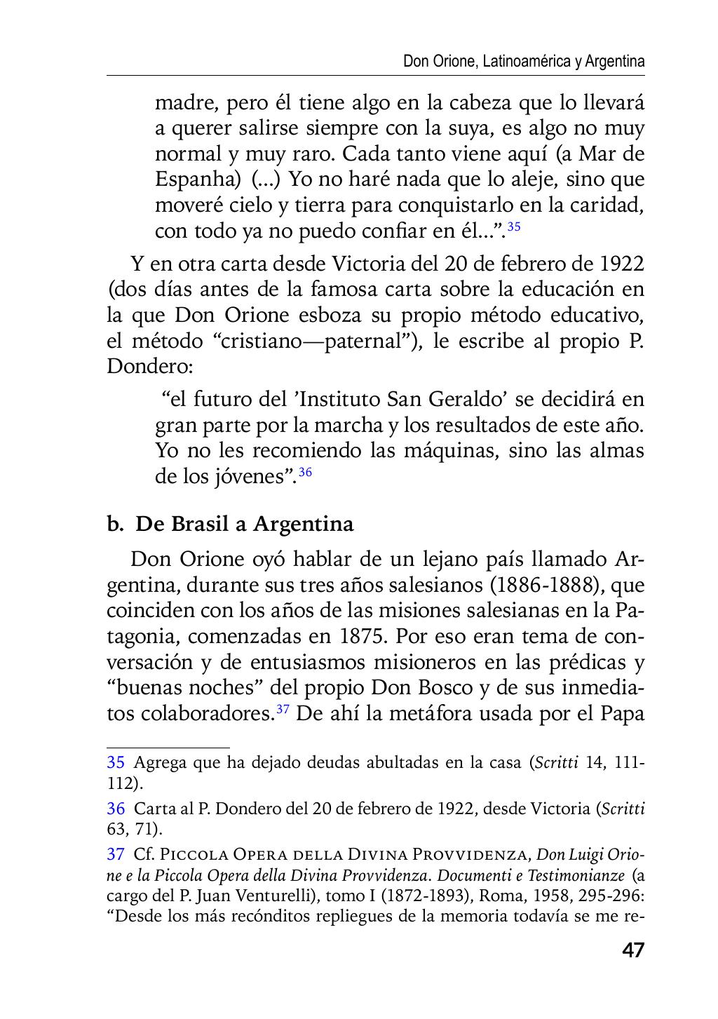 Enzo Giustozzi, Don Orione, Latinoamérica y Argentina, GEO, Buenos Aires - Argentina, 2020, pagina 48