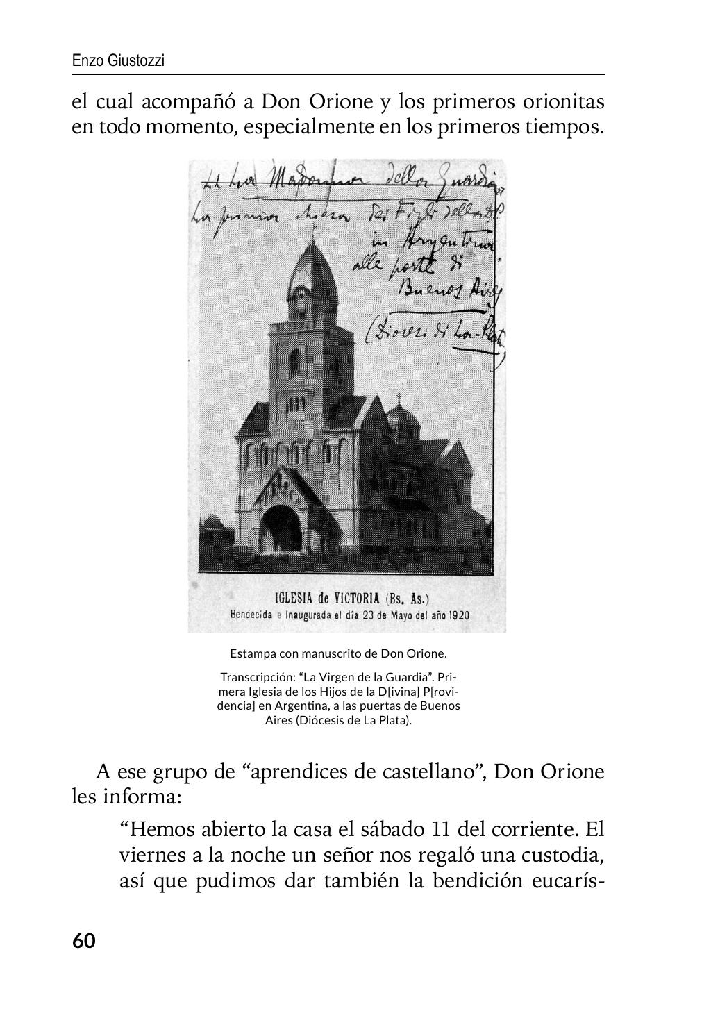 Enzo Giustozzi, Don Orione, Latinoamérica y Argentina, GEO, Buenos Aires - Argentina, 2020, pagina 61