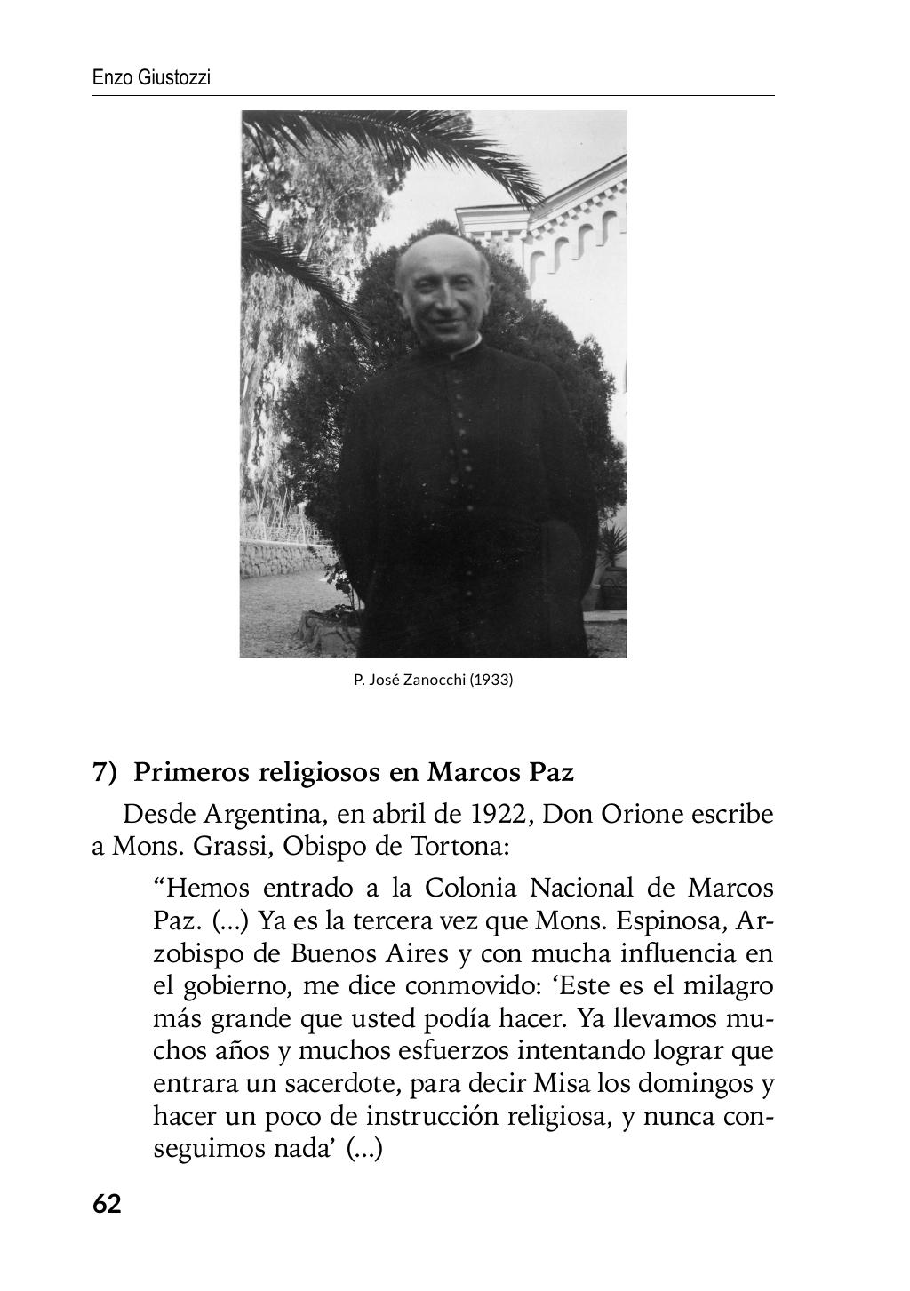 Enzo Giustozzi, Don Orione, Latinoamérica y Argentina, GEO, Buenos Aires - Argentina, 2020, pagina 63