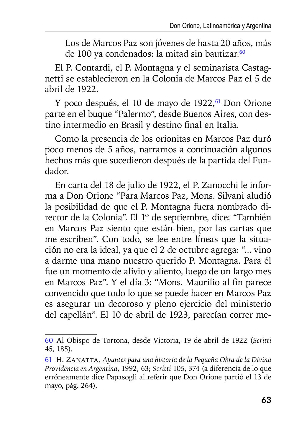 Enzo Giustozzi, Don Orione, Latinoamérica y Argentina, GEO, Buenos Aires - Argentina, 2020, pagina 64