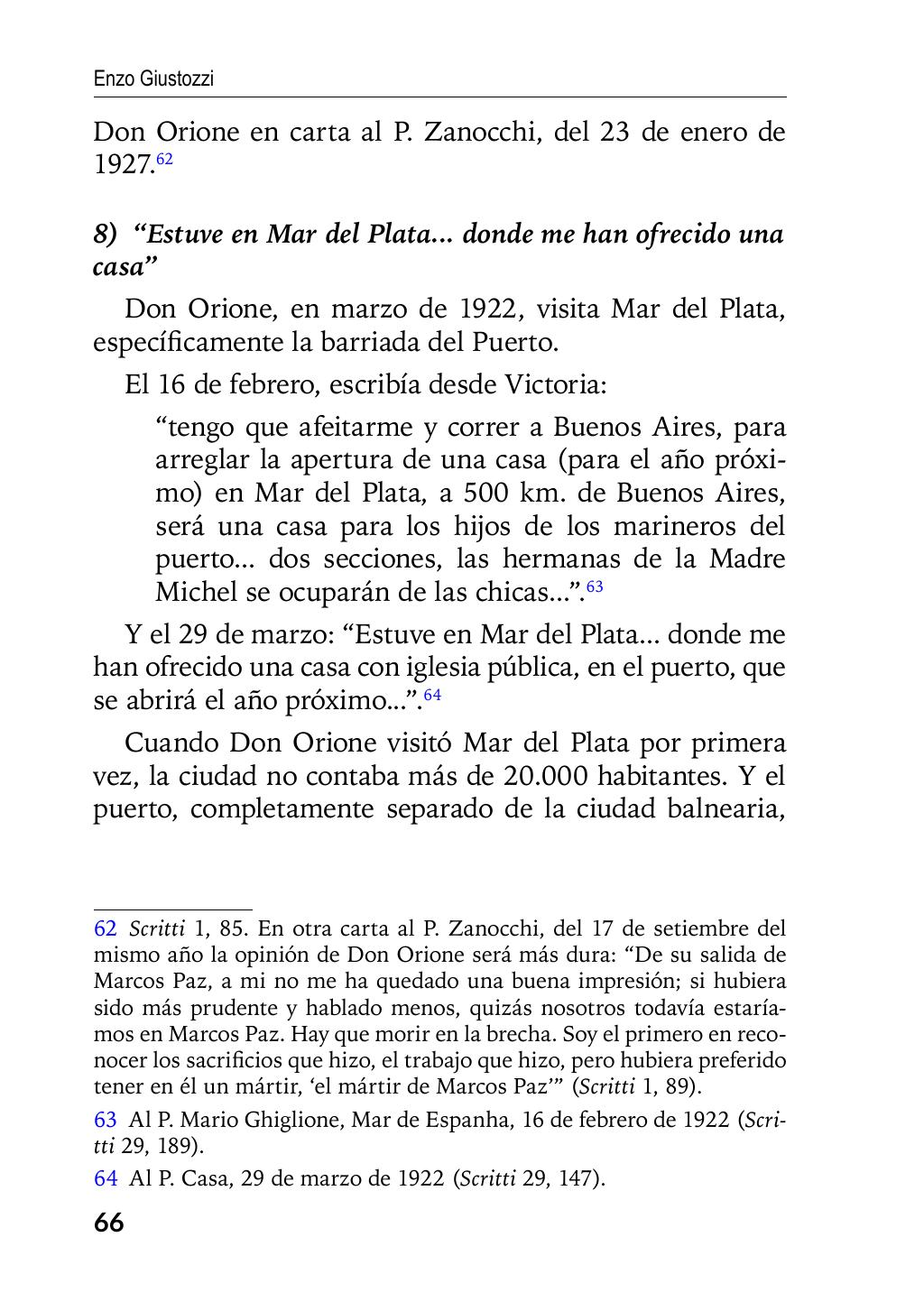Enzo Giustozzi, Don Orione, Latinoamérica y Argentina, GEO, Buenos Aires - Argentina, 2020, pagina 67