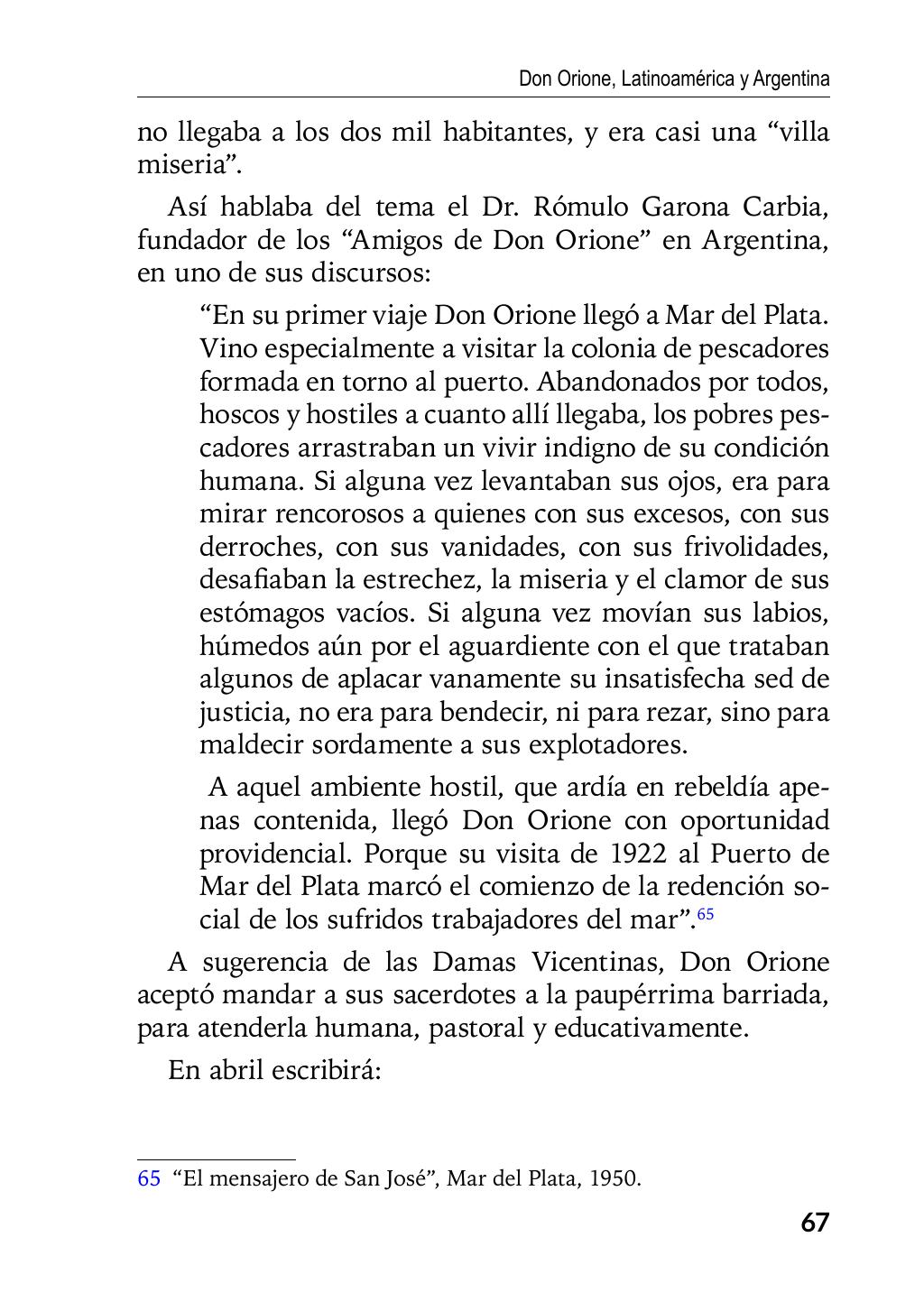 Enzo Giustozzi, Don Orione, Latinoamérica y Argentina, GEO, Buenos Aires - Argentina, 2020, pagina 68