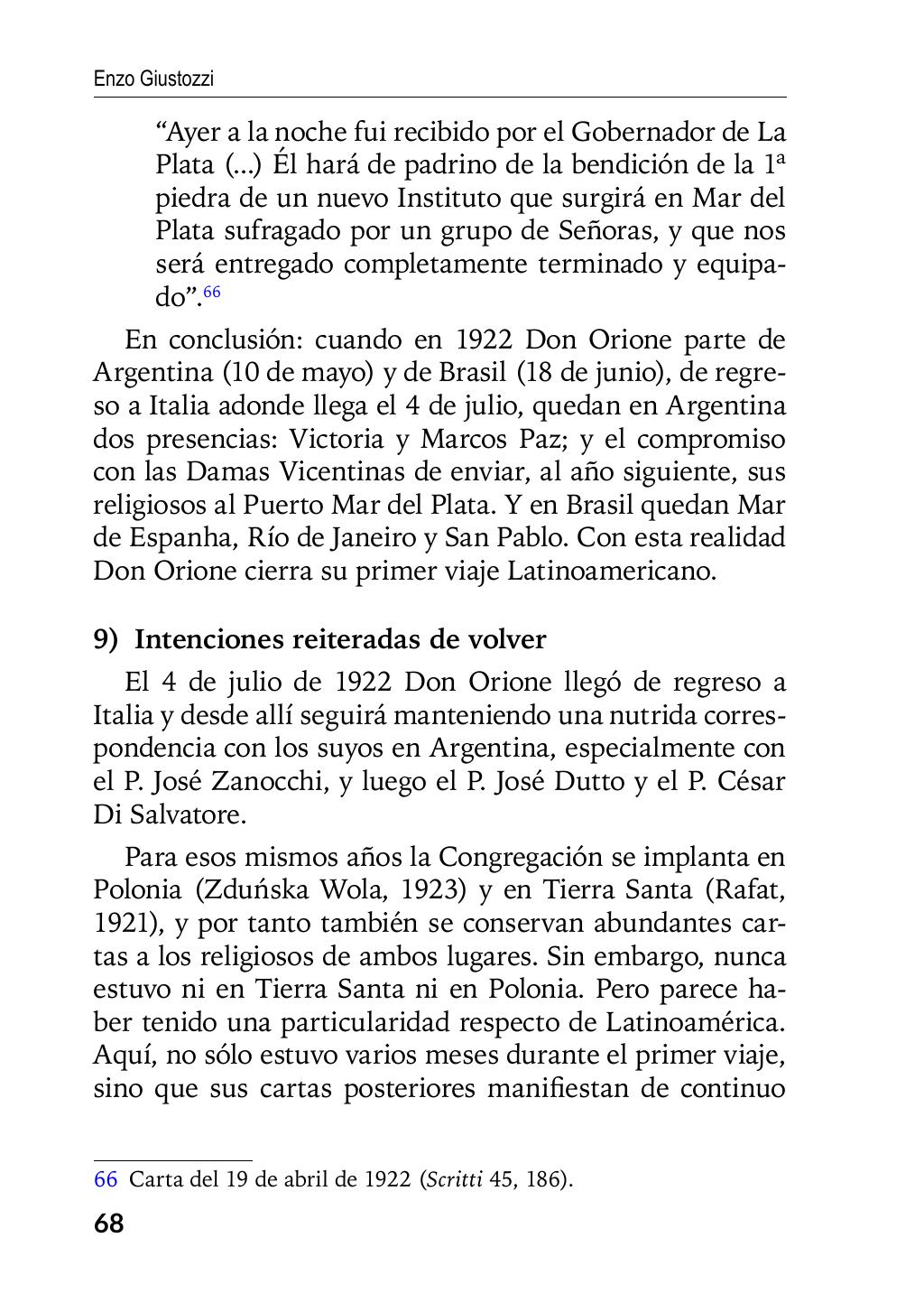 Enzo Giustozzi, Don Orione, Latinoamérica y Argentina, GEO, Buenos Aires - Argentina, 2020, pagina 69