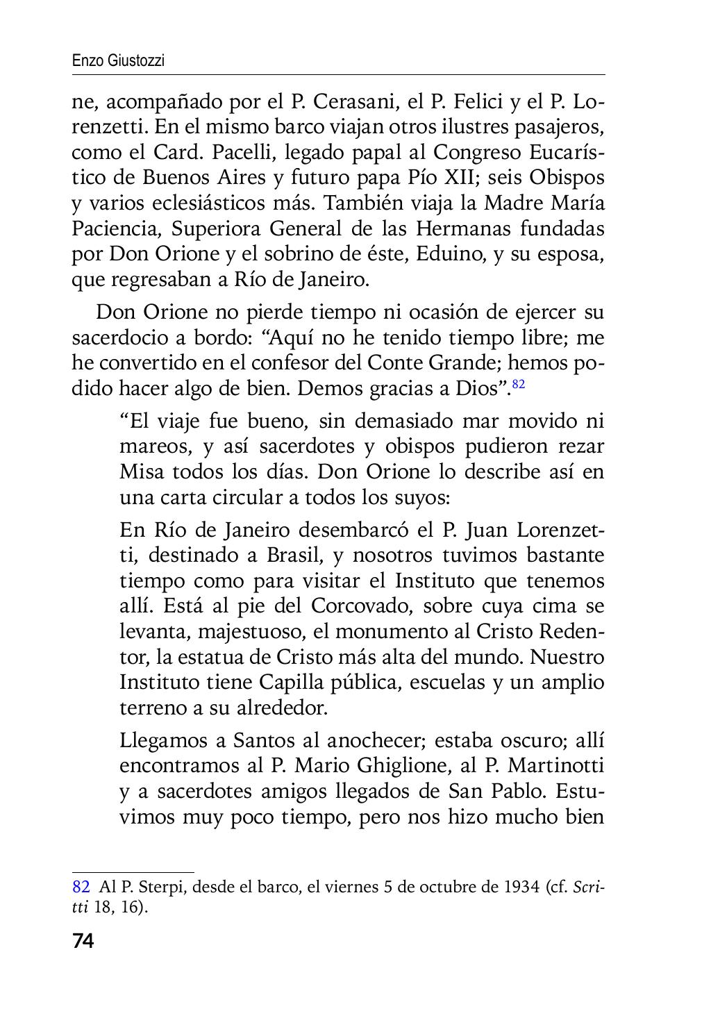 Enzo Giustozzi, Don Orione, Latinoamérica y Argentina, GEO, Buenos Aires - Argentina, 2020, pagina 75