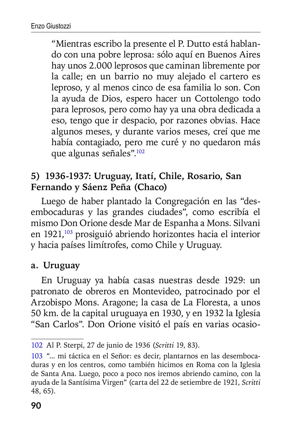 Enzo Giustozzi, Don Orione, Latinoamérica y Argentina, GEO, Buenos Aires - Argentina, 2020, pagina 91