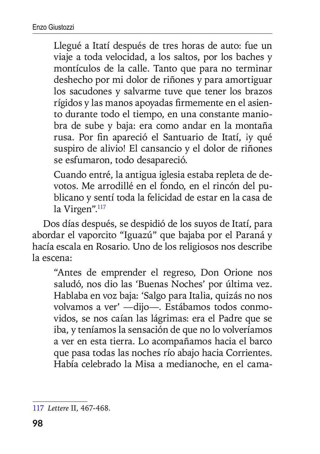 Enzo Giustozzi, Don Orione, Latinoamérica y Argentina, GEO, Buenos Aires - Argentina, 2020, pagina 99
