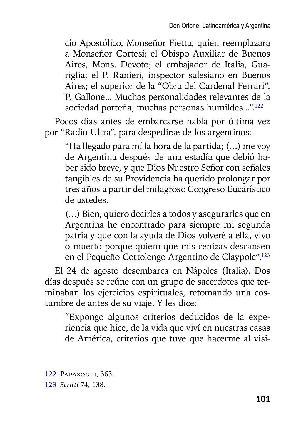 Enzo Giustozzi, Don Orione, Latinoamérica y Argentina, GEO, Buenos Aires - Argentina, 2020, pagina 102