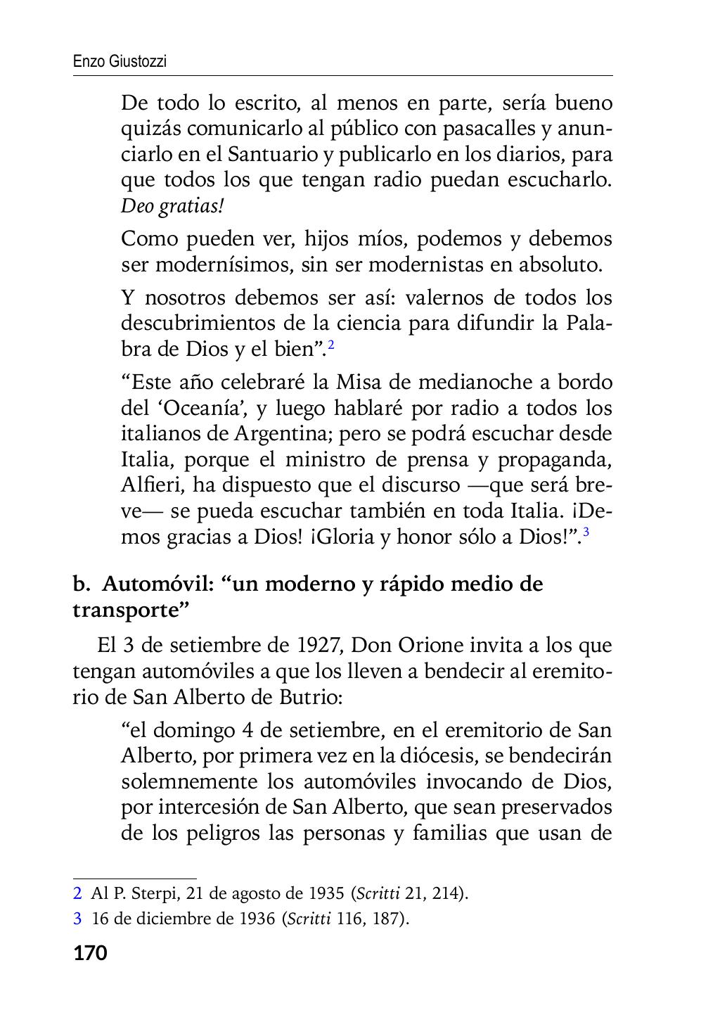 Enzo Giustozzi, Don Orione, Latinoamérica y Argentina, GEO, Buenos Aires - Argentina, 2020, pagina 171