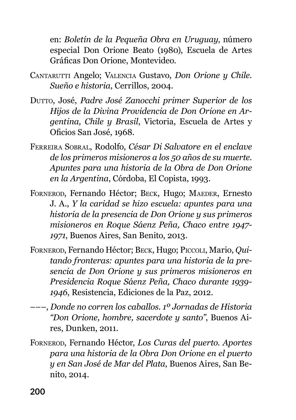 Enzo Giustozzi, Don Orione, Latinoamérica y Argentina, GEO, Buenos Aires - Argentina, 2020, pagina 201