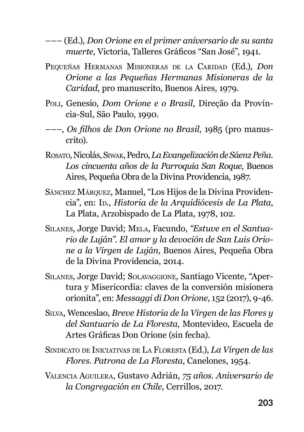 Enzo Giustozzi, Don Orione, Latinoamérica y Argentina, GEO, Buenos Aires - Argentina, 2020, pagina 204