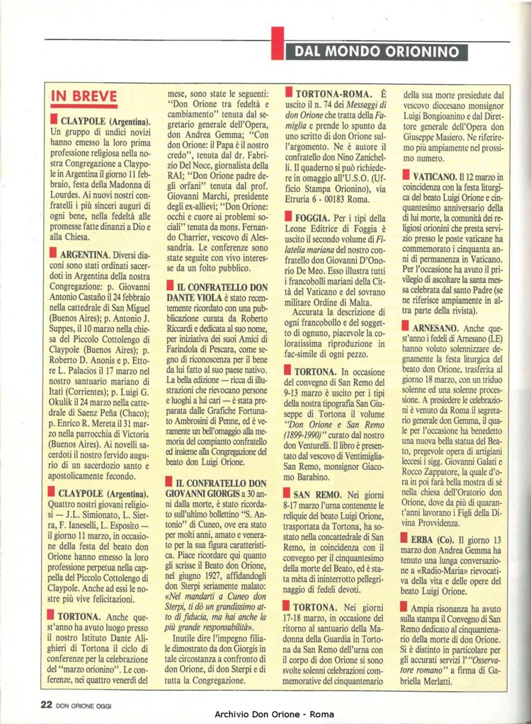 Don Orione oggi, 1990, 04, pagina 22