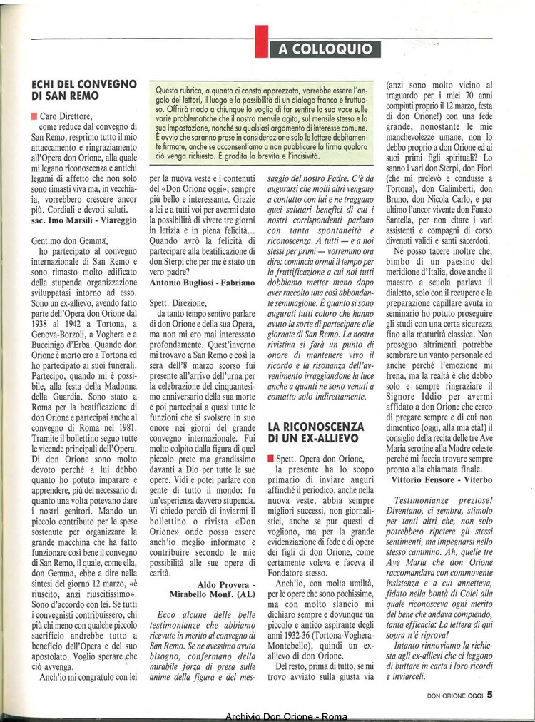 Don Orione oggi, 1990, 05, pagina 5