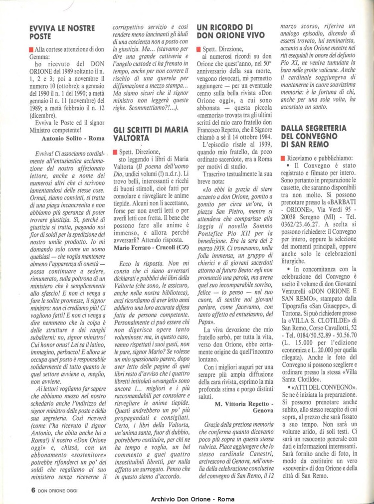 Don Orione oggi, 1990, 05, pagina 6