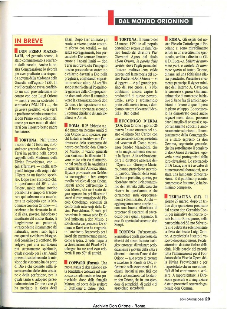 Don Orione oggi, 1990, 05, pagina 29