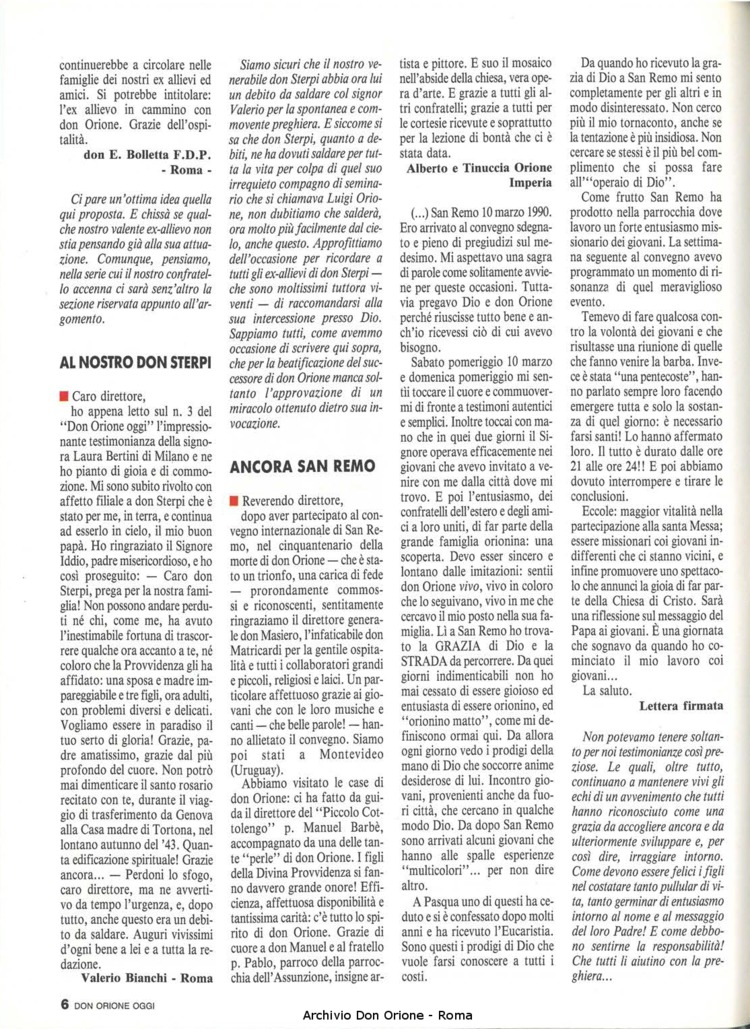Don Orione oggi, 1990, 06, pagina 6