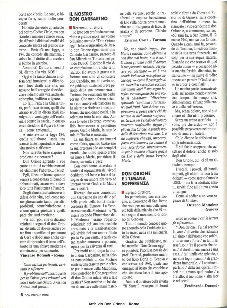 Don Orione oggi, 1990, 07, pagina 6
