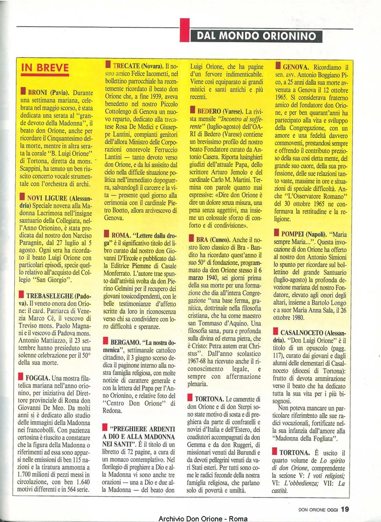 Don Orione oggi, 1990, 09, pagina 19