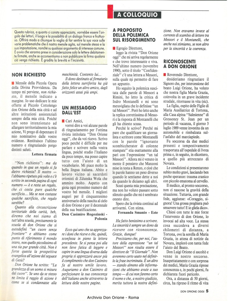 Don Orione oggi, 1991, 01, pagina 5