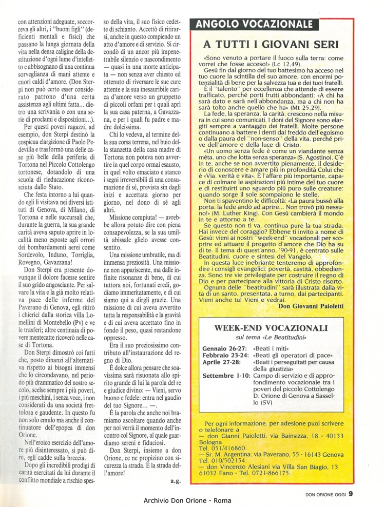 Don Orione oggi, 1991, 01, pagina 9