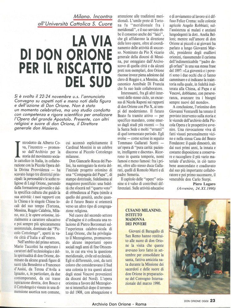 Don Orione oggi, 1991, 01, pagina 23