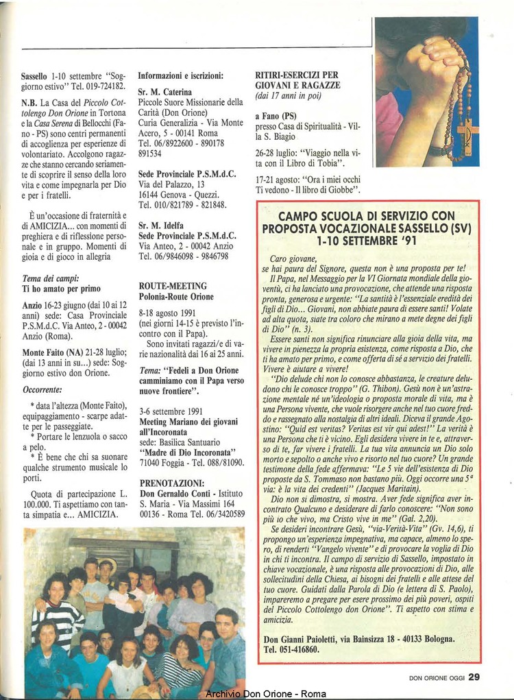 Don Orione oggi, 1991, 06, pagina 29