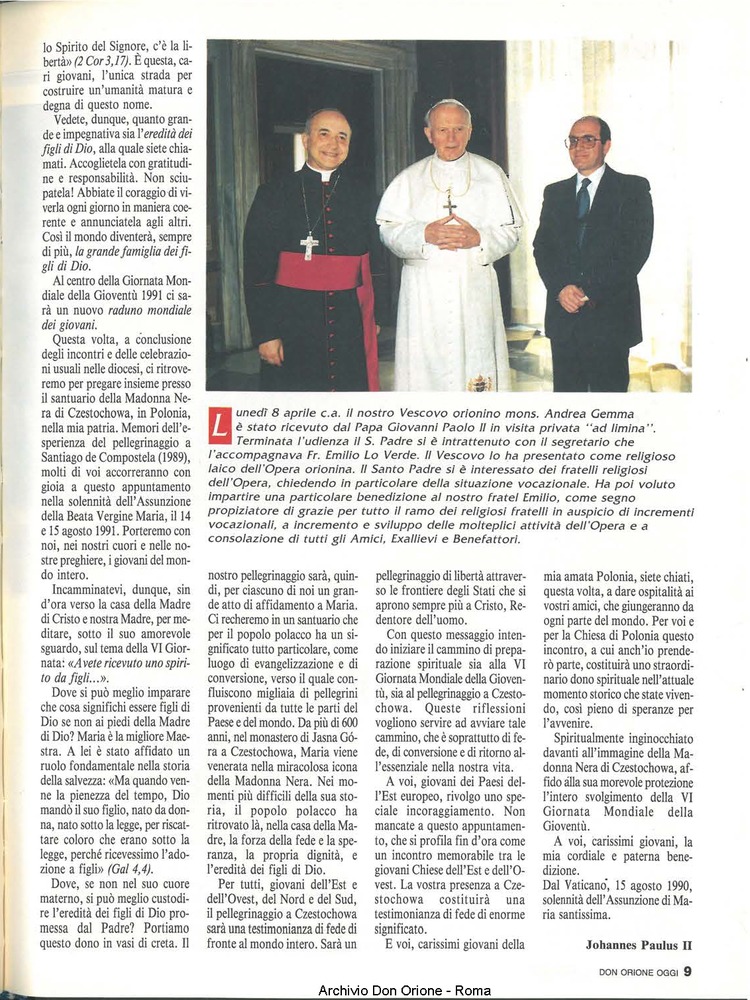 Don Orione oggi, 1991, 07, pagina 9