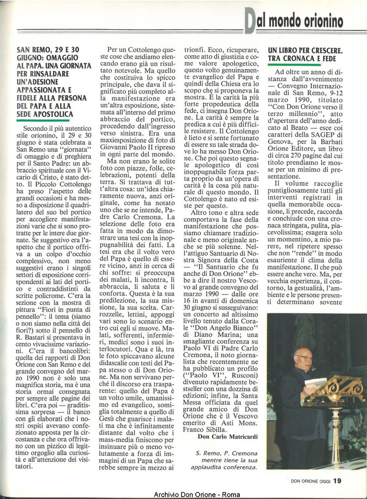 Don Orione oggi, 1991, 08, pagina 19