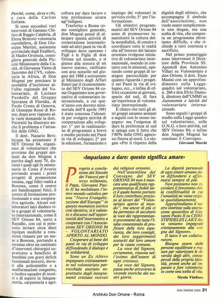 Don Orione oggi, 1992, 02, pagina 21