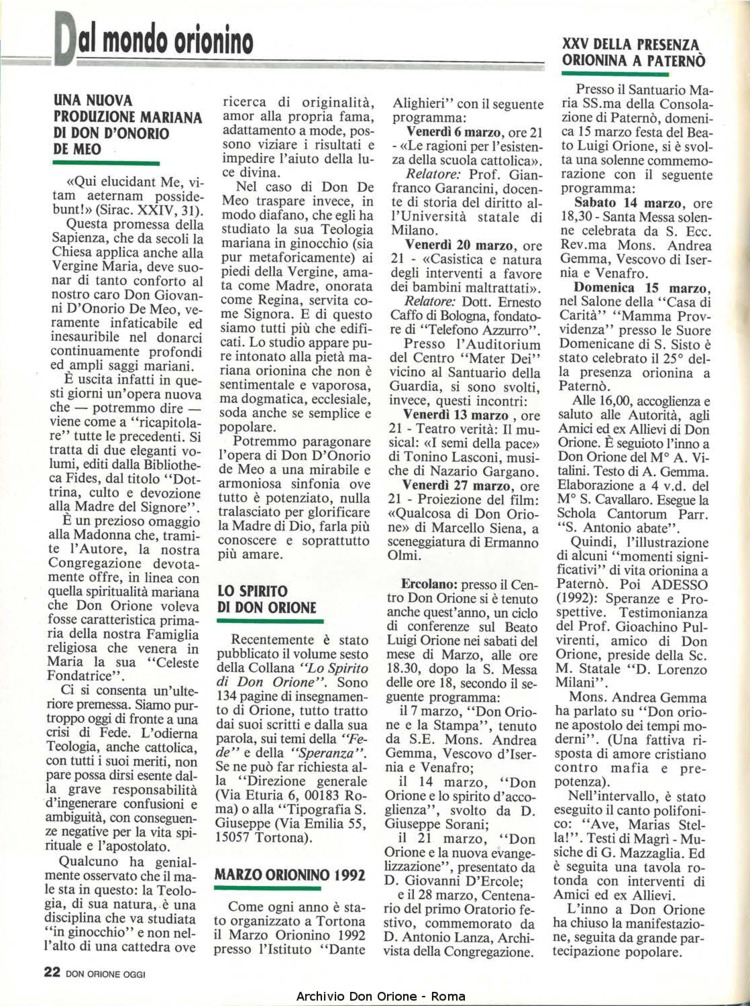 Don Orione oggi, 1992, 04, pagina 22