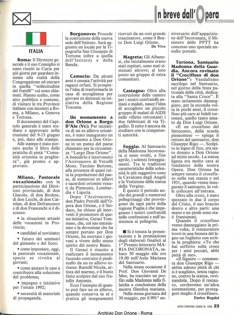 Don Orione oggi, 1992, 07, pagina 23