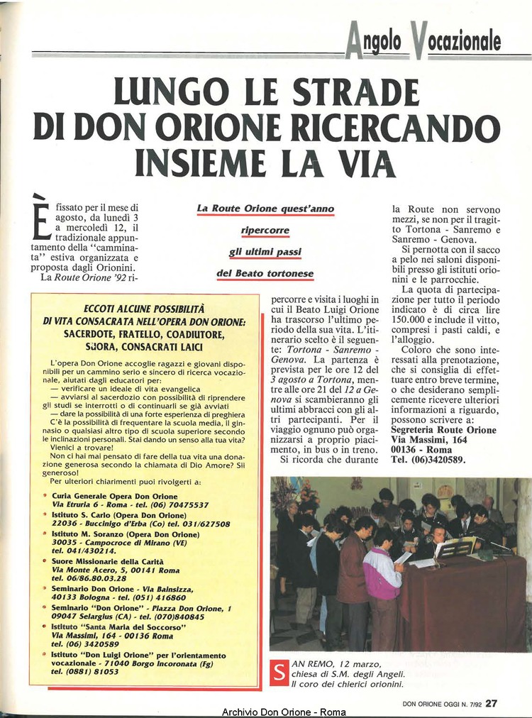 Don Orione oggi, 1992, 07, pagina 27