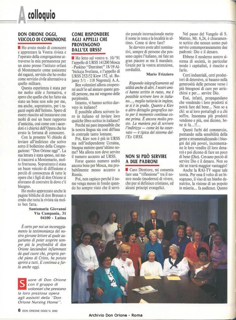 Don Orione oggi, 1992, 08, pagina 6