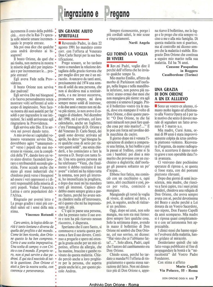 Don Orione oggi, 1992, 08, pagina 7
