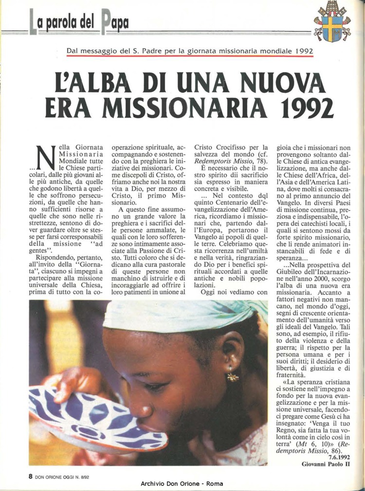 Don Orione oggi, 1992, 08, pagina 8